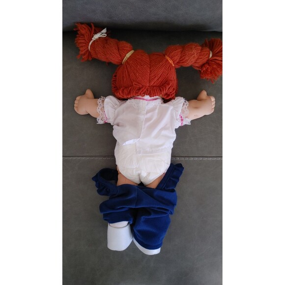 Cabbage Patch Kid 25th Anniversary CPK Red Hair, Blue Overalls, Diaper, HM#8 - Picture 7 of 16